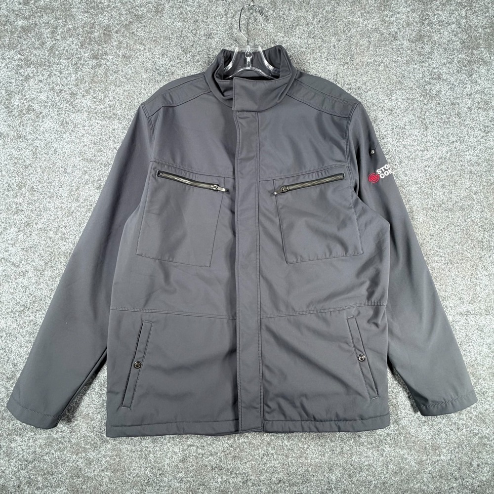 OGIO Intake Jacket Men L Gray Stoneway Concrete Fleece Lined Waterproof Full Zip